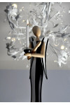 Sternkopf-Engel Black Beauty, stehend, mit Kerzenhalter